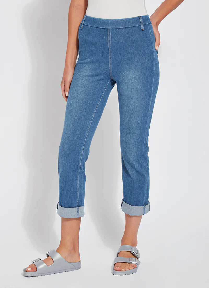 Cropped Boyfriend Denim - Mid Wash