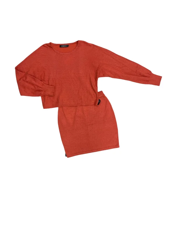 Skirt Set 2pc By Fashion In Orange, Size: L