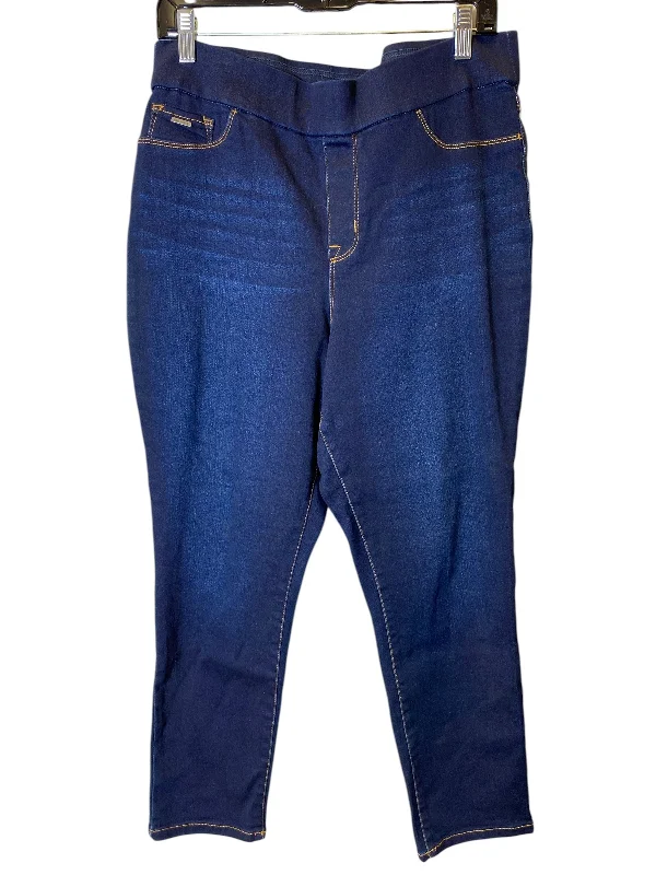 Jeans Straight By Nine West In Blue Denim, Size: 12