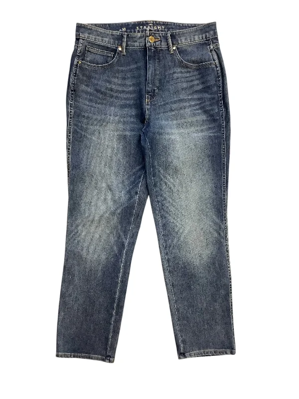 Jeans Straight By White House Black Market In Blue Denim, Size: 10