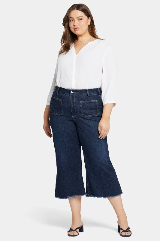 Patchie Wide Leg Capri Jeans In Plus Size - Sublime