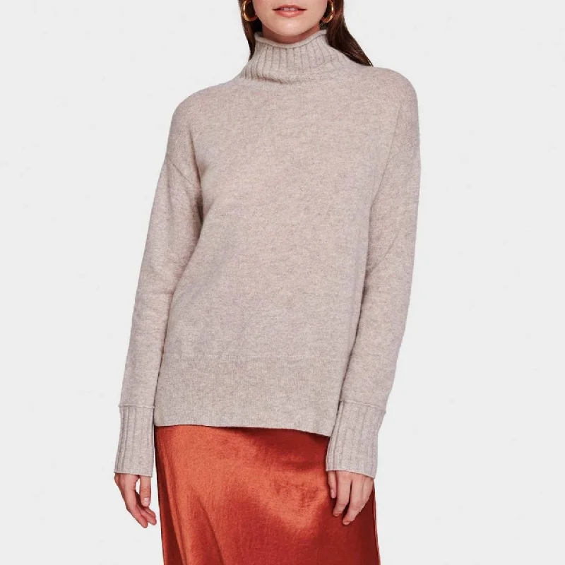 Cashmere Funnelneck Pullover (Sand Wisp Heather)