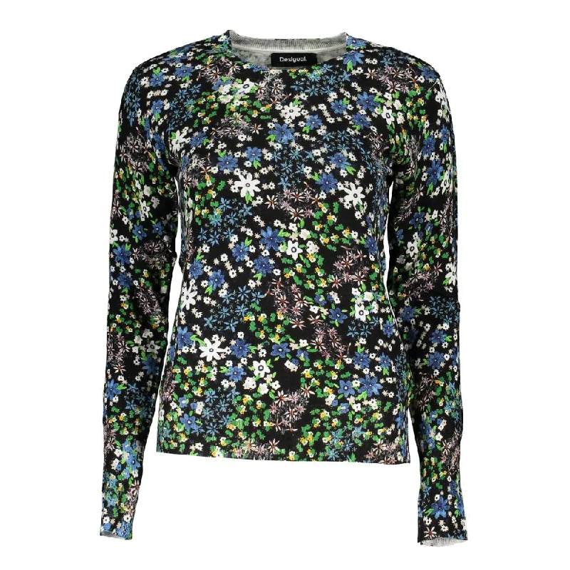 Desigual Elegant Contrast Crew Neck Women's Sweater