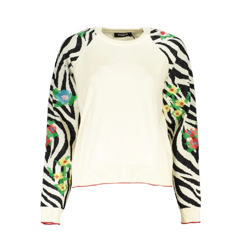 Desigual Elegant  Crew Neck Sweater with Contrast Women's Details