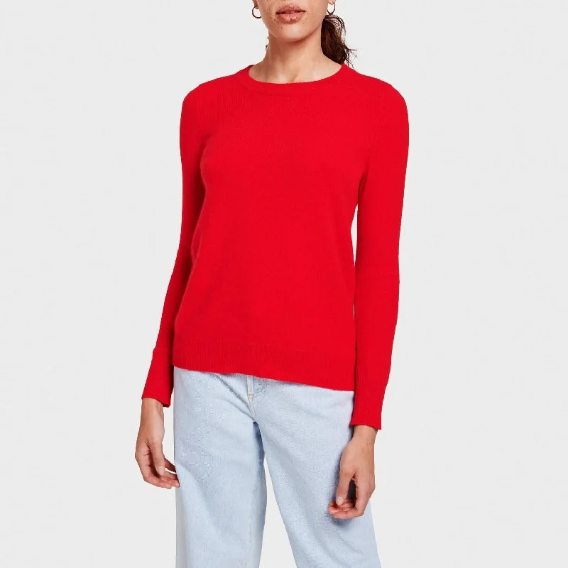 Essential Cashmere Crewneck (Sunset Red Heather)