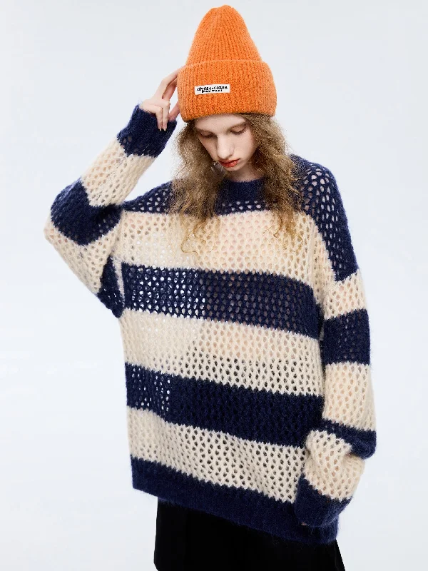 Mohair Wide Stripes Pullover