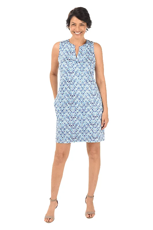 Peacock UPF50 Notch Neck Sleeveless Dress