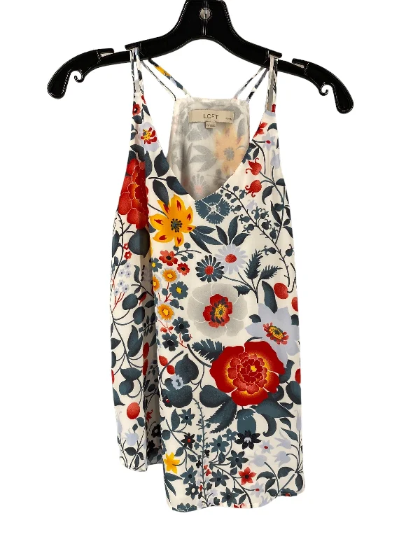 Floral Print Top Sleeveless Loft, Size Xs