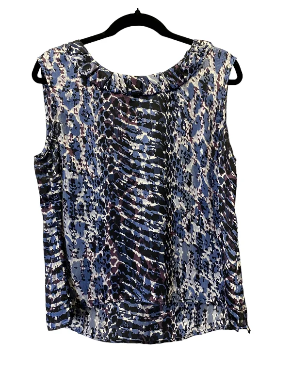 Snakeskin Print Top Sleeveless Kasper, Size Xl