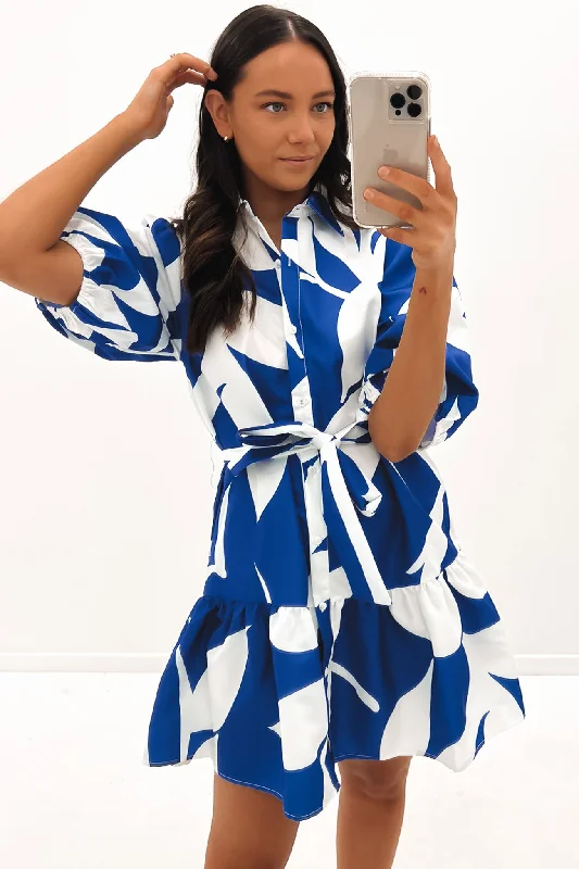 Georgi Mini Dress Cobalt Swirl