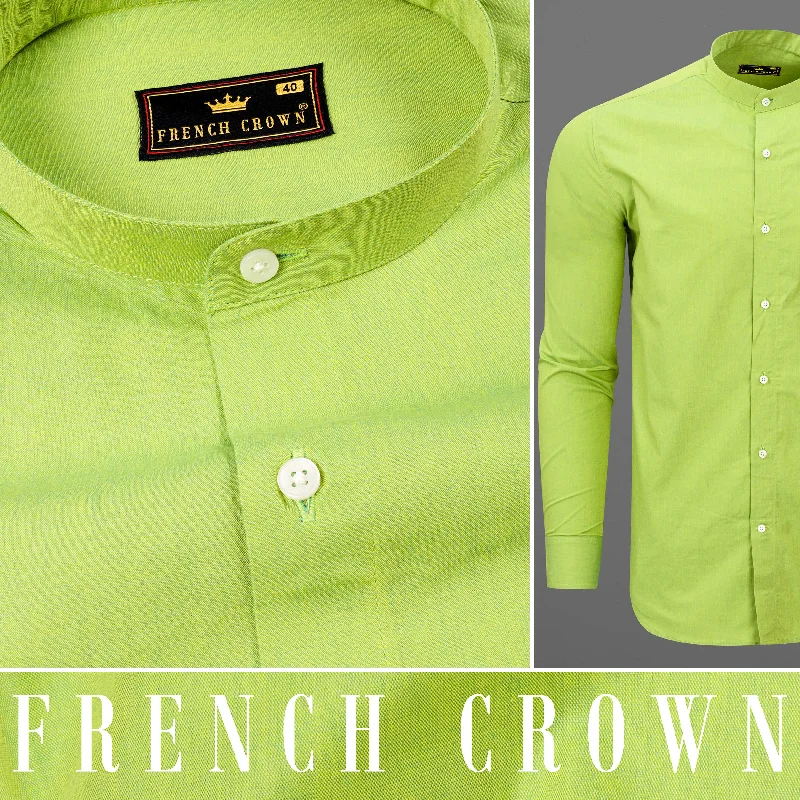 Conifer Green Chambray Premium Cotton Shirt