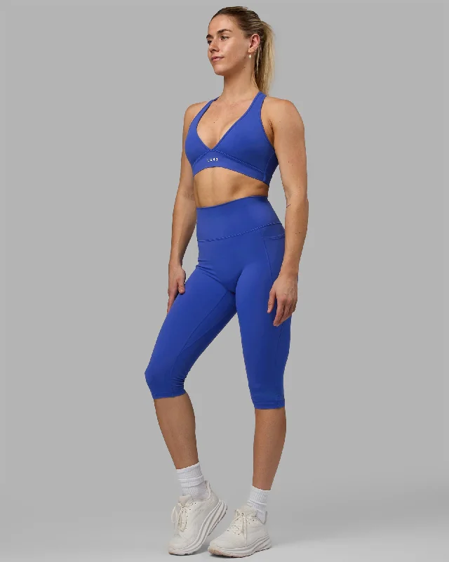 Fusion 3/4 Length Leggings with Pockets - Power Cobalt