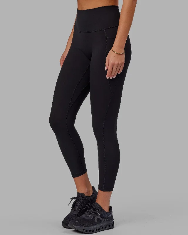 Fusion 7/8 Length Leggings with Pockets - Black-Black