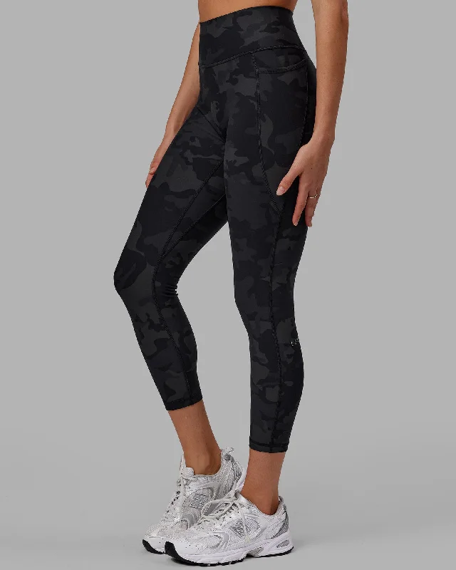 Fusion 7/8 Length Leggings with Pockets - Black Camo