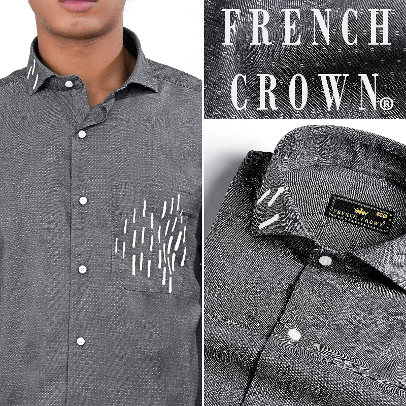 Gravel Gray Hand Painted Twill Premium Cotton Designer Shirt