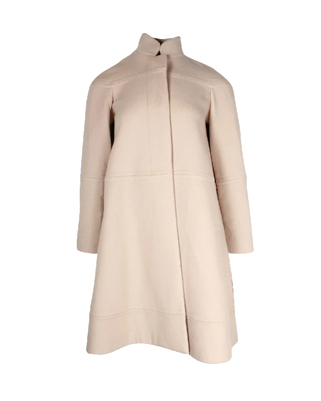 Chloe A-Line Cape Coat in Cream Cashmere