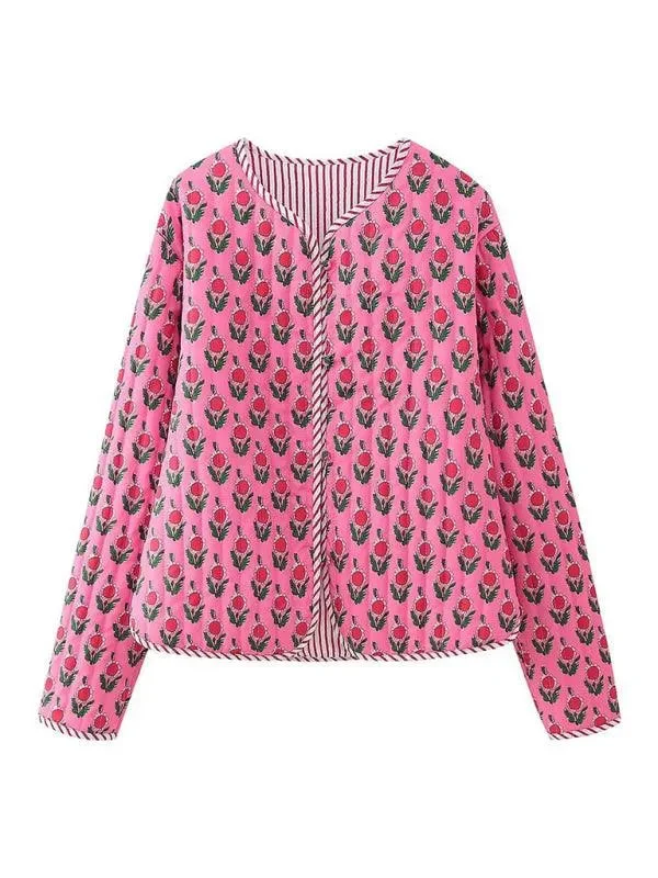 Cotton Floral Quilted Jacket