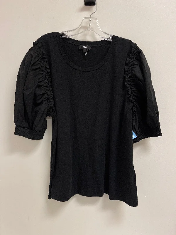 Top Short Sleeve By Dkny In Black, Size: Xl