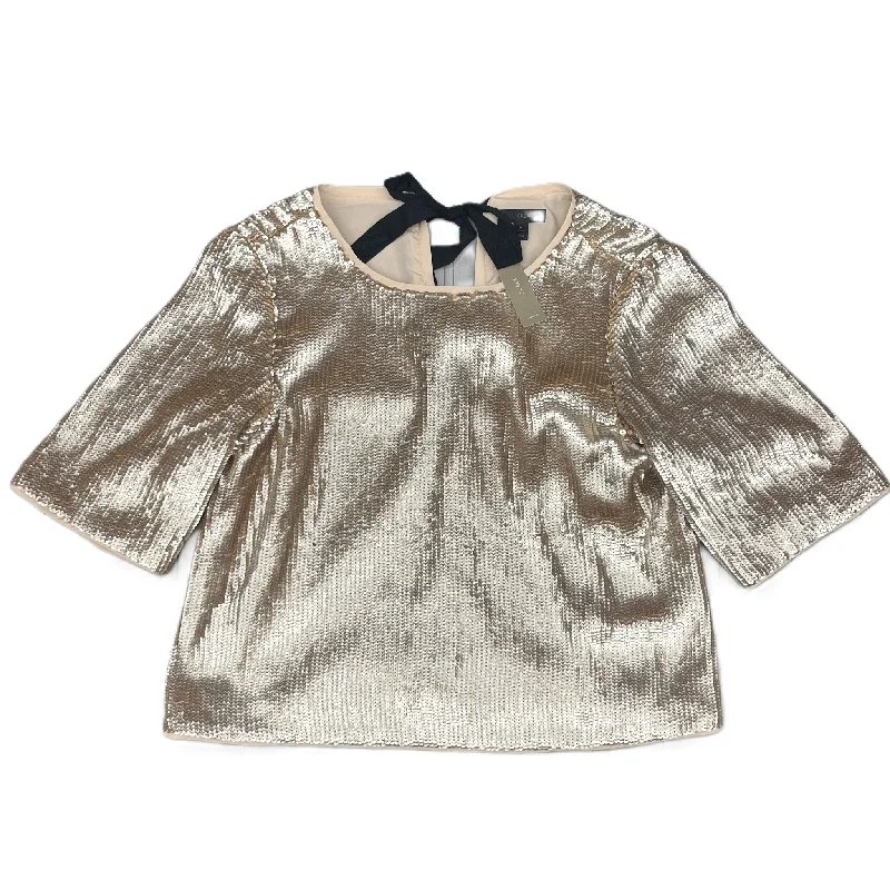 Top Short Sleeve By J. Crew In Gold, Size: M