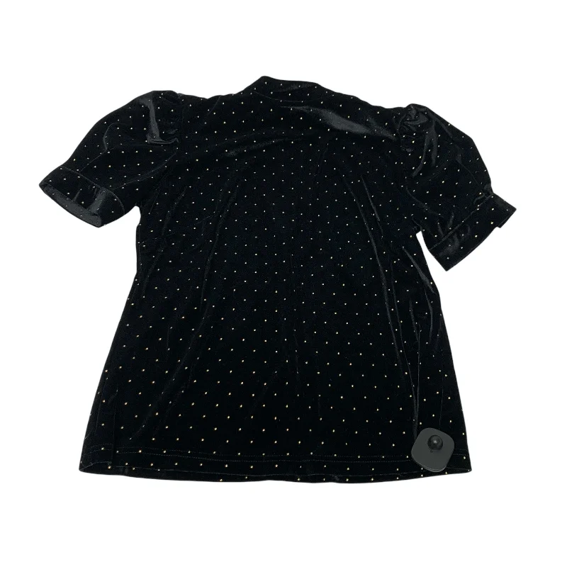 Top Short Sleeve By Nanette By Nanette Lepore In Black & Gold, Size: S