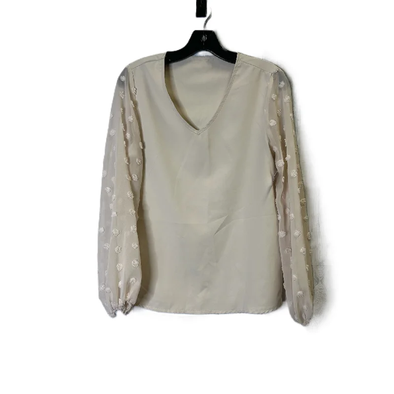 Top Short Sleeve By Shein In Cream, Size: S