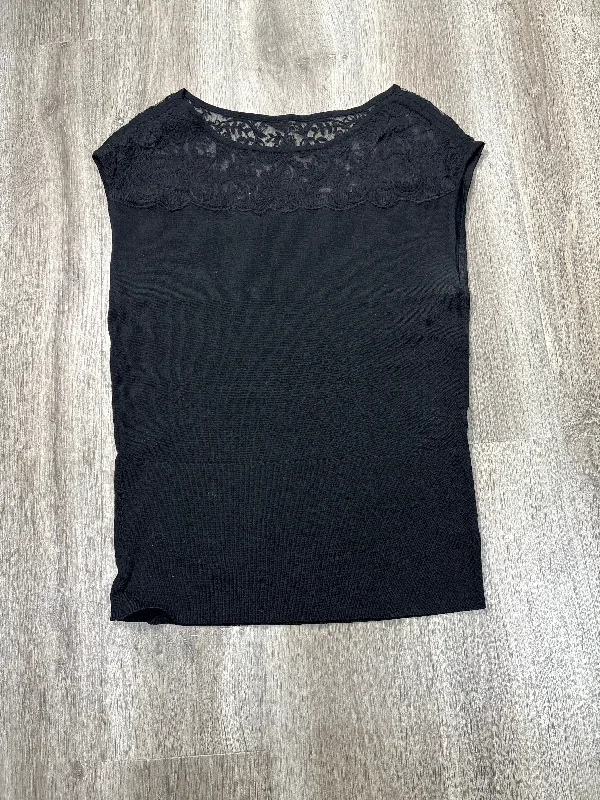 Top Short Sleeve By White House Black Market In Black, Size: L