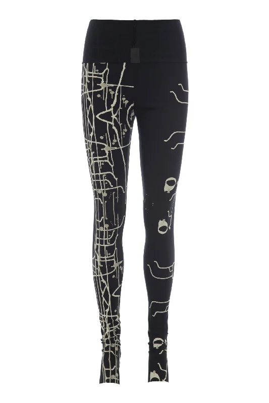 YOGA PANTS - 99002 - ART PRINT BLACK